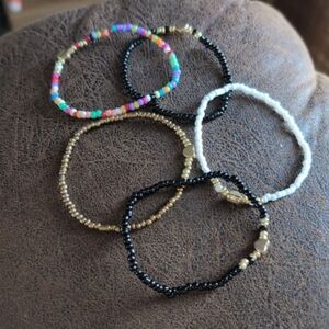 4$ Add On⭐Bohemian Style Colorful Seed Beads Mixed Heart Stack Bracelets #3